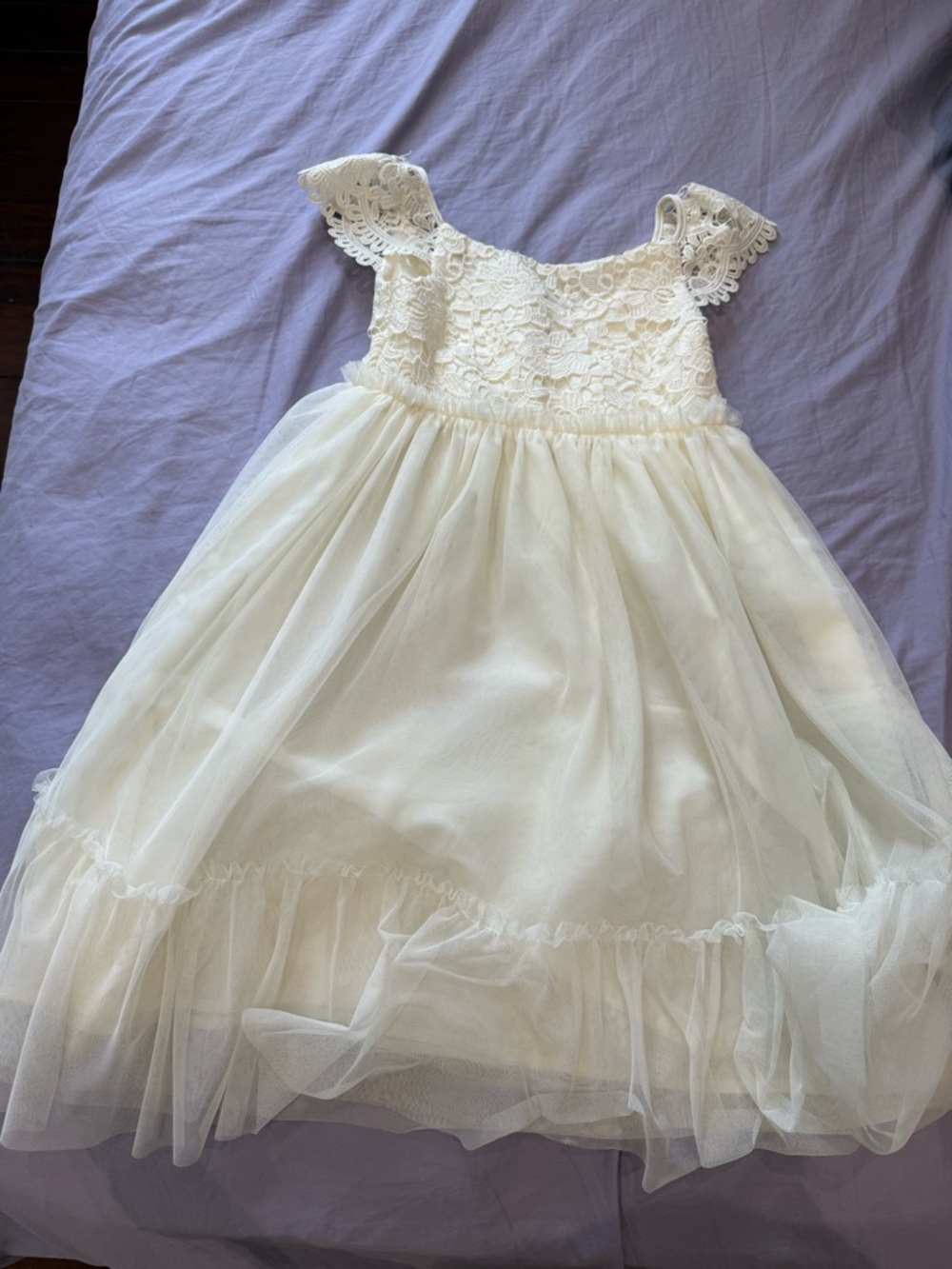 H&M Cream Lace Bodice Tulle Party Dress